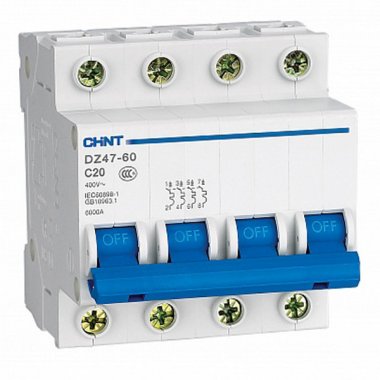 Фотография товара 'CHINT 188020 Авт. выкл.DZ47-60 4P 32A 4.5KA х-ка C'