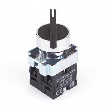 Фотография товара 'CHINT 573997 Переключатель NP2-BJ45, 2 положения возвратом, 1НО+1НЗ, IP40 (R)'