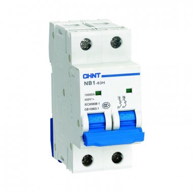 Фотография товара 'CHINT 179815 Авт. выкл. NB1-63H 2P 25A 10кА х-ка B (R)'