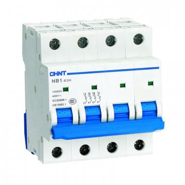 Фотография товара 'CHINT 179905 Авт. выкл. NB1-63H 4P 6A 10кА х-ка B (R)'