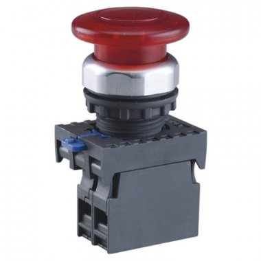 Фотография товара 'CHINT 578935 Кнопка управления "Грибок" ?40мм с самовозвратом NP8-10M/12 без подсветки черная 1НО IP65 (R)'