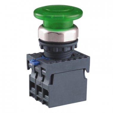 Фотография товара 'CHINT 667284 Кнопка управления "Грибок" ?40мм с самовозвратом NP8-11MD/13 1НО+1НЗ зеленая AC110В-220В(LED) IP65 ('