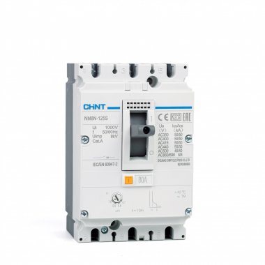 Фотография товара 'CHINT 271538 Авт. выкл. NM8N-125C TM 3P 80А 36кА с рег. термомаг. расцепителем (R)'