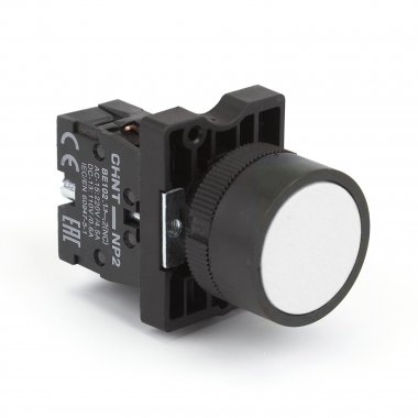 Фотография товара 'CHINT 575873 Кнопка управления NP2-EA12 без подсветки белая 1НЗ, IP40 (R)'