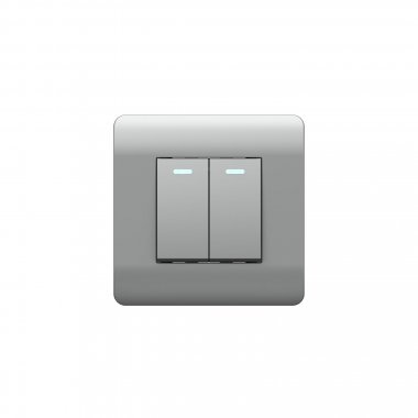 Фотография товара 'CHINT 431397 (NEW3-E) Выключатель 2-клавишный с подсветкой, 10А'