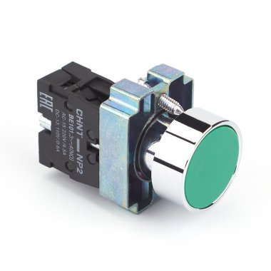 Фотография товара 'CHINT 573956 Кнопка управления NP2-BA31 без подсветки зеленая, 1НО, IP40 (R)'