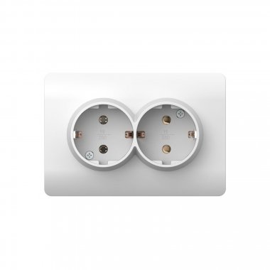 Фотография товара 'CHINT 431541 (NEW3-E) Розетка с/з со шторками двойная, 16А'