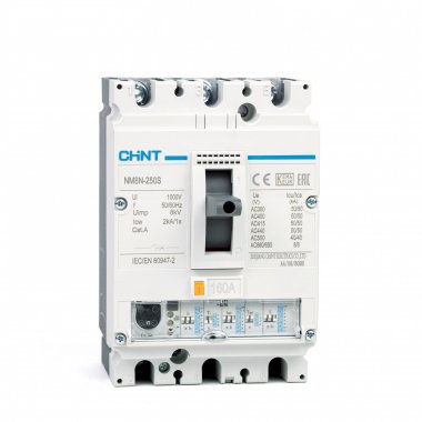 Фотография товара 'CHINT 271364 Авт. выкл. NM8N-250R EN 3P 160А 150кА с электр. расцепителем (R)'