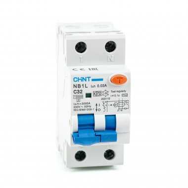 Фотография товара 'CHINT 203062 Диф. автомат NB1L 1P+N C32 30mA тип A 10kA (36mm) (R)'
