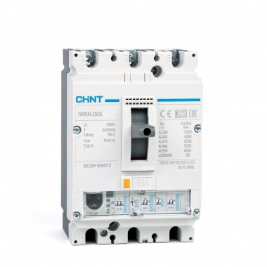 Фотография товара 'CHINT 271322 Авт. выкл. NM8N-250C EN 3P 63А 36кА с электр. расцепителем (R)'
