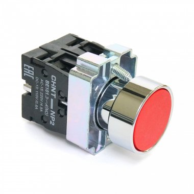 Фотография товара 'CHINT 573966 Кнопка управления NP2-BA45 без подсветки красная, 1НО+1НЗ, IP40 (R)'