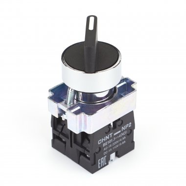 Фотография товара 'CHINT 575418 Переключатель NP2-BD23, 2 положения фиксацией, 2НО, IP40 (R)'