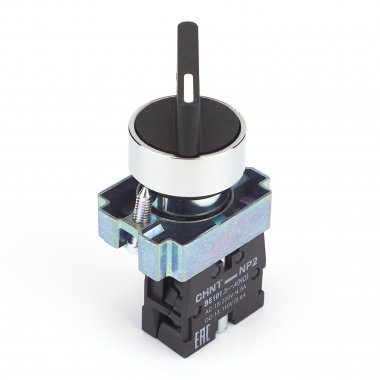 Фотография товара 'CHINT 573992 Переключатель NP2-BJ21, 2 положения фиксацией, 1НО, IP40 (R)'