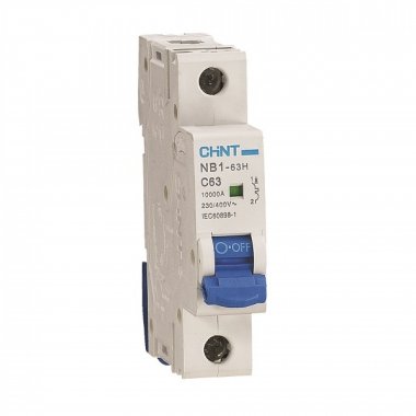 Фотография товара 'CHINT 179768Авт. выкл. NB1-63H 1P 10A 10кА х-ка B (R)'