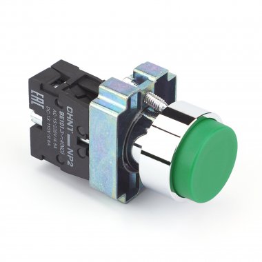 Фотография товара 'CHINT 576039Кнопка управления NP2-BL31 без подсветки, зеленая, 1НО, IP40 (R)'