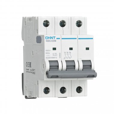 Фотография товара 'CHINT 320840 Авт. выкл. NB8-63M 3P 6А 10кА х-ка K без тепл. расцеп. (R)'
