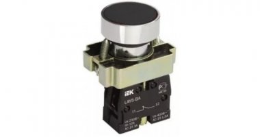 Фотография товара 'CHINT Кнопка управления NP2-BL21 без подсветки, черная, 1НО IP40 (CHINT) 575488'