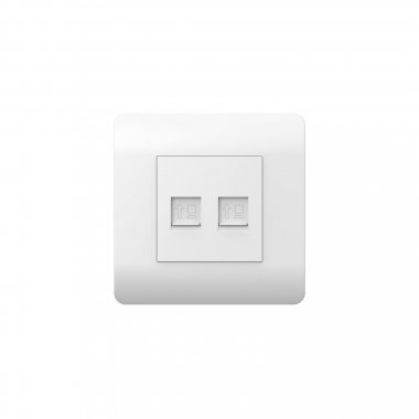 Фотография товара 'CHINT 431553 (NEW3-E) Розетка компьютерная 2хRJ45'