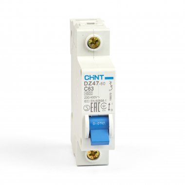 Фотография товара 'CHINT 188070 Авт. выкл.DZ47-60 1P 63A 4.5KA х-ка C'
