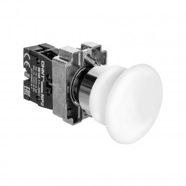 Фотография товара 'CHINT 576002 Кнопка управления "Грибок" ?40мм самовозв. NP2-EC12 без подсветки, белая 1НЗ, IP40 (R)'