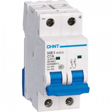 Фотография товара 'CHINT Авт. выкл. пос.тока NB1-63DC 2P C32A DC500В 6kA (R)(CHINT) 182723'