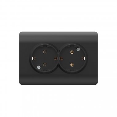 Фотография товара 'CHINT 431491 (NEW3-E) Розетка с/з со шторками двойная, 16А'