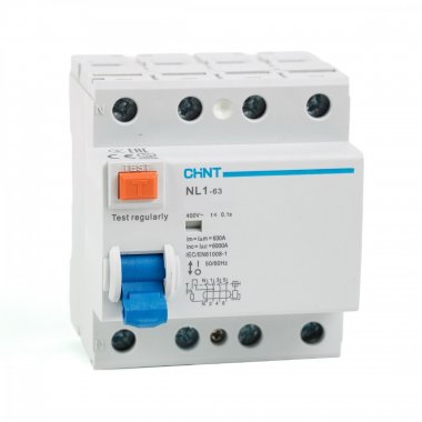 Фотография товара 'CHINT 200894 УЗО NL1-63 4P 63A 300mA тип AC6kA(R) AX'