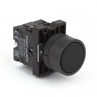 Фотография товара 'CHINT 574090 Кнопка управления NP2-EA25 без подсветки черная 1НО+1НЗ, IP40 (R)'