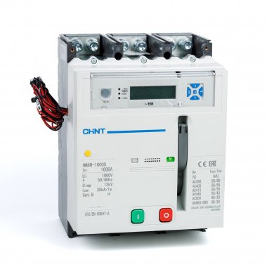 Фотография товара 'CHINT 263297 Авт. выкл. NM8N-1600S EM 3P 1600А 50кА с электр. расцепителем, LCD, МП 400AC (R)'
