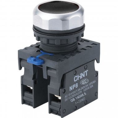 Фотография товара 'CHINT 368571 Кнопка упр. NP8-30BN/2 без подсветки, самовозв., черная, 3НО, IP65 (R)'