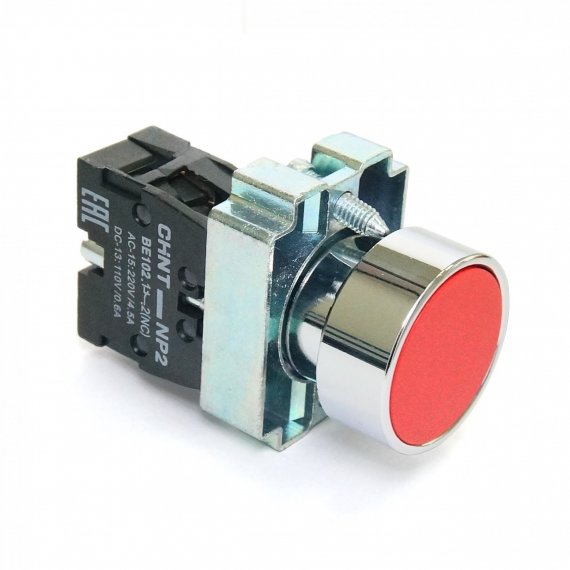 Фотография товара 'CHINT 573958 Кнопка управления NP2-BA41 без подсветки красная, 1НО, IP40 (R)'