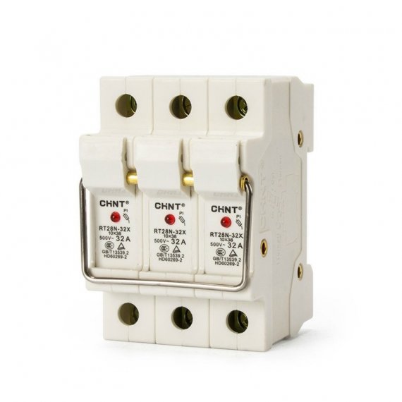 Фотография товара 'CHINT 520349 Держатель плавких вставок с индикацией RT28N-32X 10х38 3П'