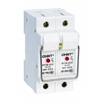Фотография товара 'CHINT 520516 Держатель плавких вставок с индикацией RT28-63X 14х51 2П (R)'