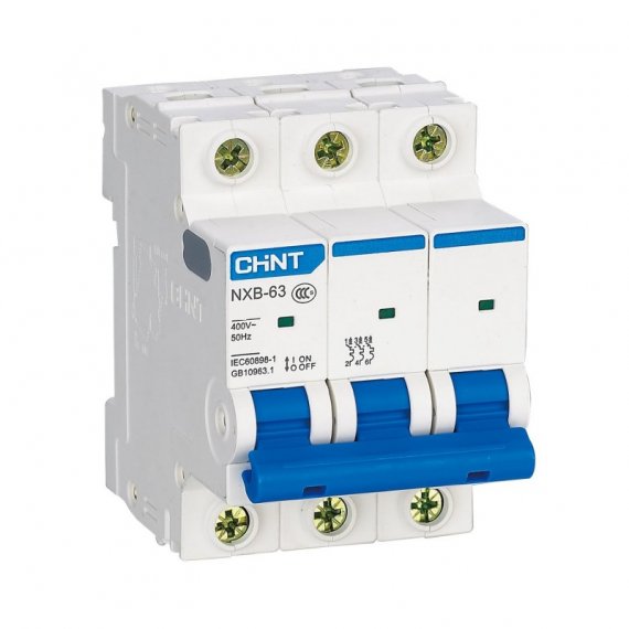 Фотография товара 'CHINT 296816 Авт. выкл. NXB-63S 3P 25А 4.5kA х-ка B (R)'