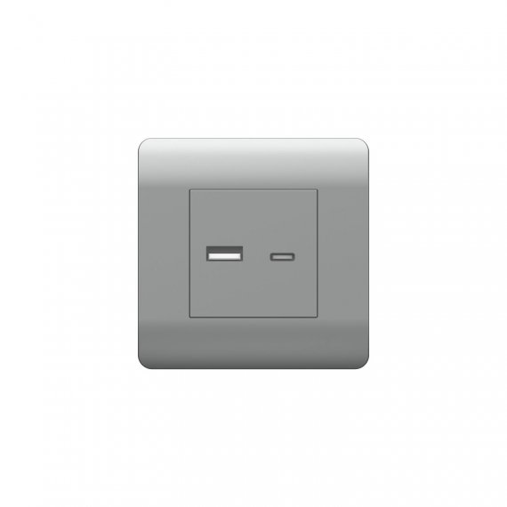 Фотография товара 'CHINT 431451 (NEW3-E) Розетка USB A+С, 5В/2,1А'