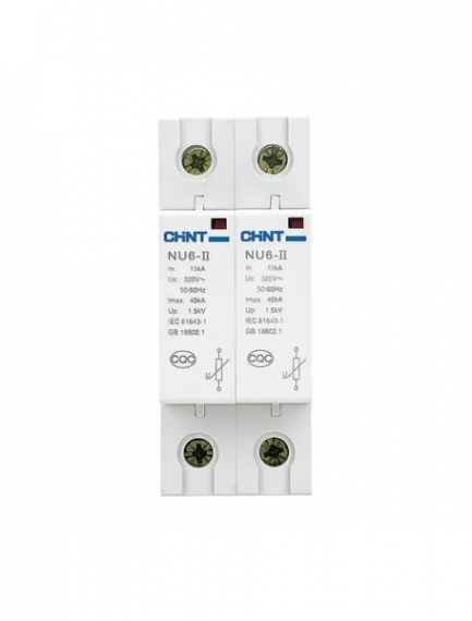 Фотография товара 'CHINT 368974 Ограничитель имп. перенапр. NU6-IIG 3Р In=40kA Uc=440B Im=100kA (R)'