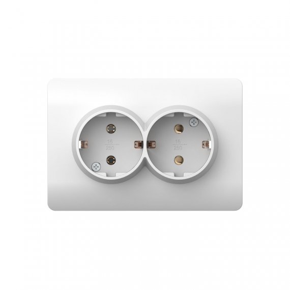 Фотография товара 'CHINT 431541 (NEW3-E) Розетка с/з со шторками двойная, 16А'