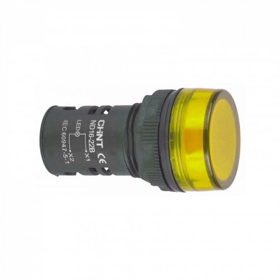 Фотография товара 'CHINT 592784 Индикатор ND16-22B/2 желтый AC/DC110В (R)'