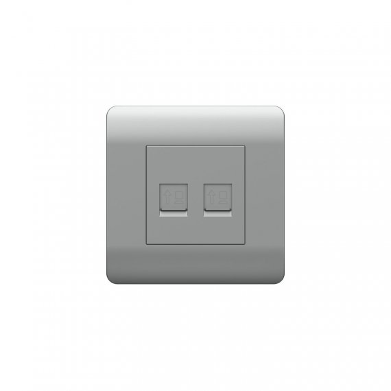 Фотография товара 'CHINT 431456 (NEW3-E) Розетка компьютерная 2хRJ45'