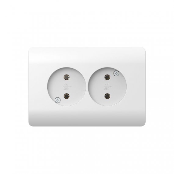 Фотография товара 'CHINT 431542 (NEW3-E) Розетка б/з со шторками двойная, 16А'