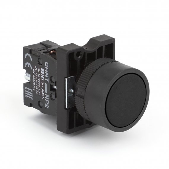 Фотография товара 'CHINT 574084 Кнопка управления NP2-EA21 без подсветки черная 1НО, IP40 (R)'