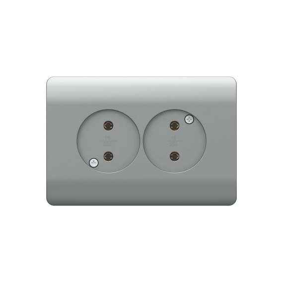 Фотография товара 'CHINT 431421 (NEW3-E) Розетка б/з со шторками двойная, 16А'