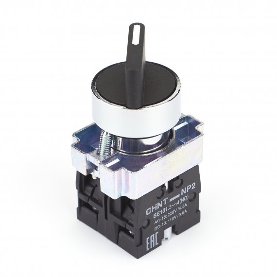 Фотография товара 'CHINT 575418 Переключатель NP2-BD23, 2 положения фиксацией, 2НО, IP40 (R)'