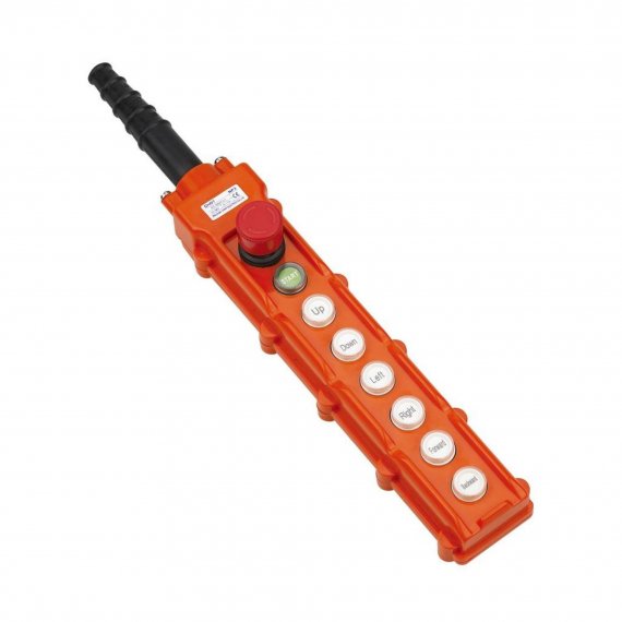 Фотография товара 'CHINT 586058 Пульт кнопочный NP3-3K на 6 кнопок, кнопка «ВКЛ» с фикс., повор. «Грибок» c фикс. IP65 (R)'