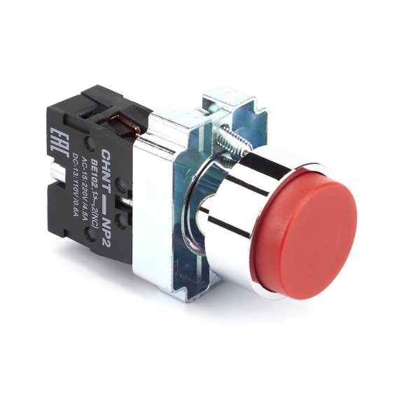 Фотография товара 'CHINT 576038 Кнопка управления NP2-BL42 без подсветки, красная, 1НЗ, IP40 (R)'