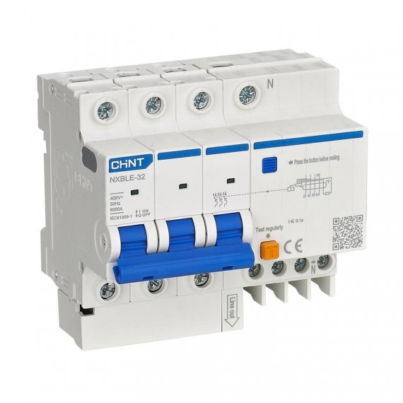 Фотография товара 'CHINT 819512 Диф. авт. выкл. NXBLE-32 3P+N C16 30mA тип AC 6kA (R)'