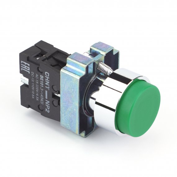 Фотография товара 'CHINT 576039Кнопка управления NP2-BL31 без подсветки, зеленая, 1НО, IP40 (R)'