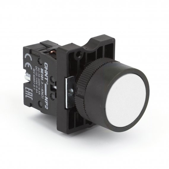 Фотография товара 'CHINT 574576 Кнопка управления NP2-EA11 без подсветки белая 1НО, IP40 (R)'