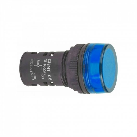 Фотография товара 'CHINT 592772 Индикатор ND16-22B/2 синий AC/DC24В (R)'