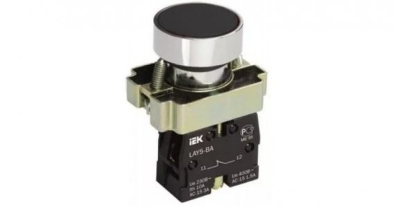 Фотография товара 'CHINT Кнопка управления NP2-BL21 без подсветки, черная, 1НО IP40 (CHINT) 575488'